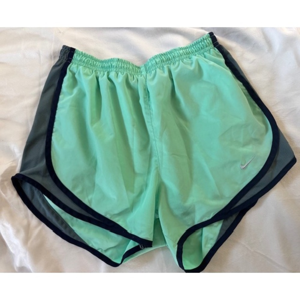 Nike Tempo Running Shorts Mint Green Grey Mesh Athletic Shorts Womens Small